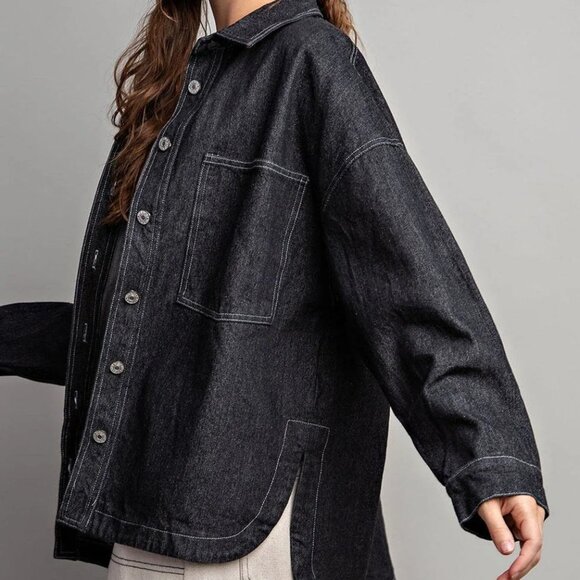 NWT Mineral Washed Denim Jean Jacket - Picture 7 of 7